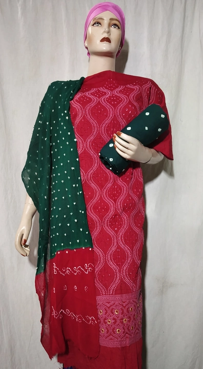 Bhandhni thred work suit uploaded by Mehnaj Bhandhni Collection on 2/20/2023