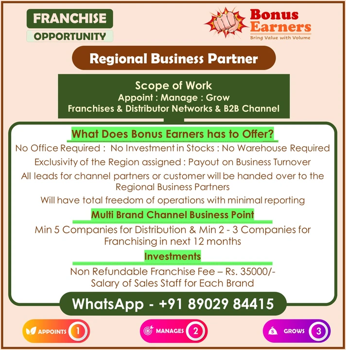 Regional Business Partner - Bonus Earners uploaded by business on 2/20/2023