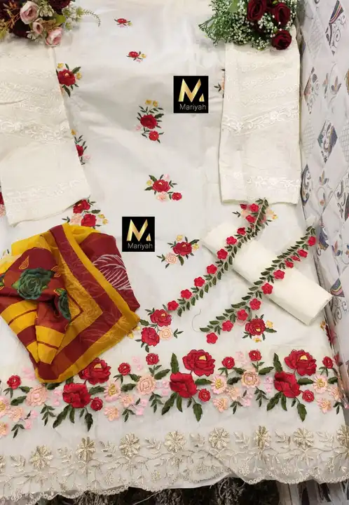 _*Mariyah designer*_ launched New super hit pakistani design...

D.No. : 🌹 *M-97* 🌹

Top camric co uploaded by Roza Fabrics on 2/20/2023