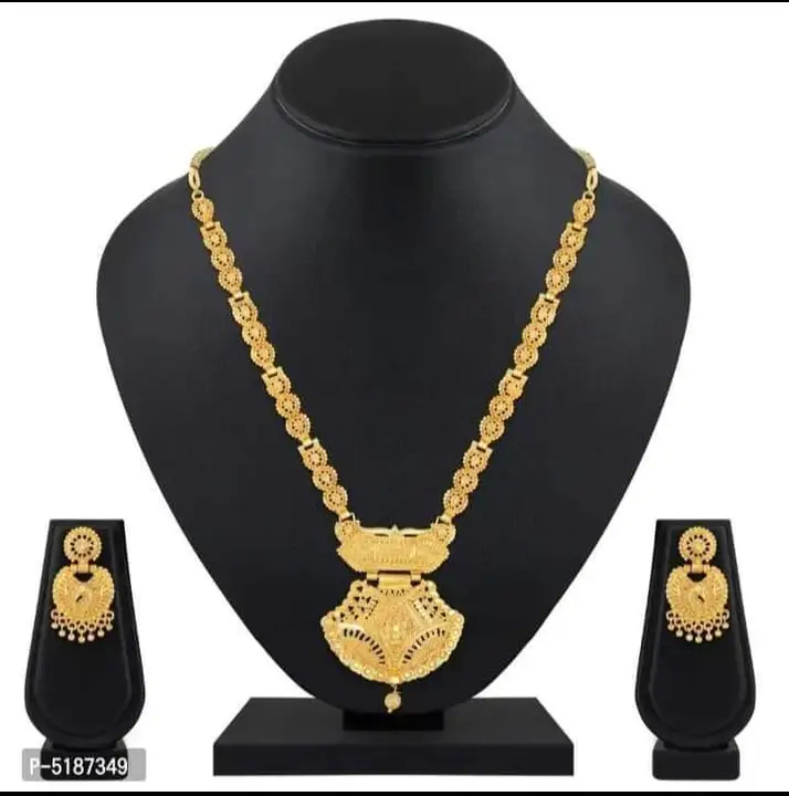 Post image Women's Beautiful Ethnic One Gram Gold plated Necklace Set