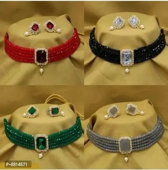 Post image Stylish Artificial Stone Choker Jewelry Sets Combo For Women Set Of 4