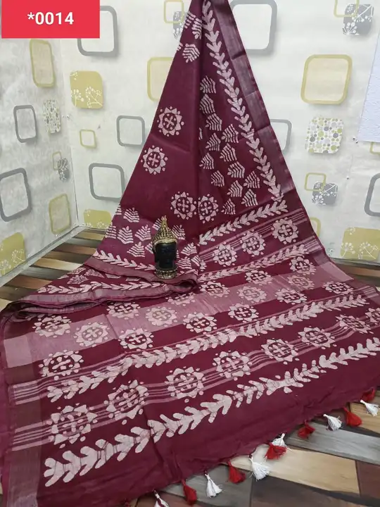 Pure linen sarees bhagalpuri  uploaded by MH BRAND on 2/20/2023