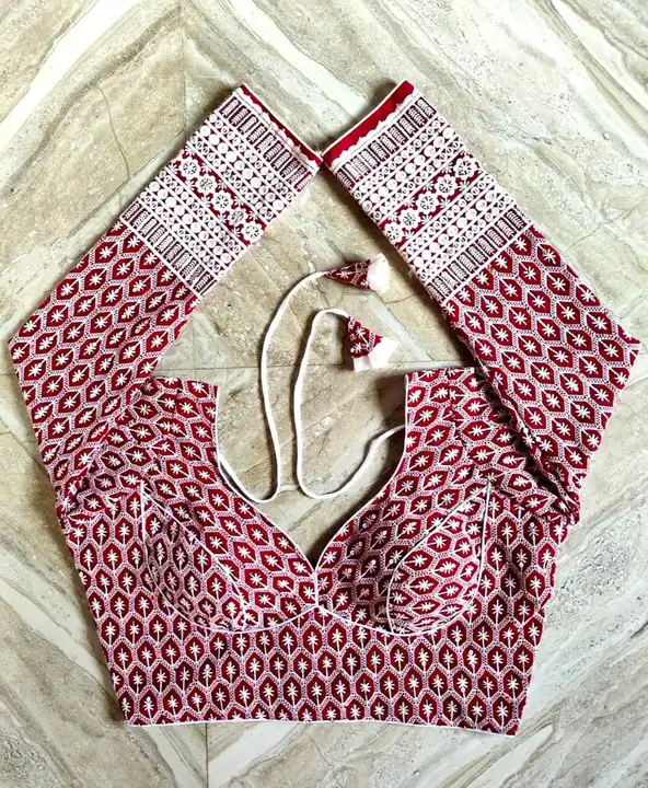Chickenkari blouse  uploaded by SAKHI ETHNIC TEX on 2/20/2023