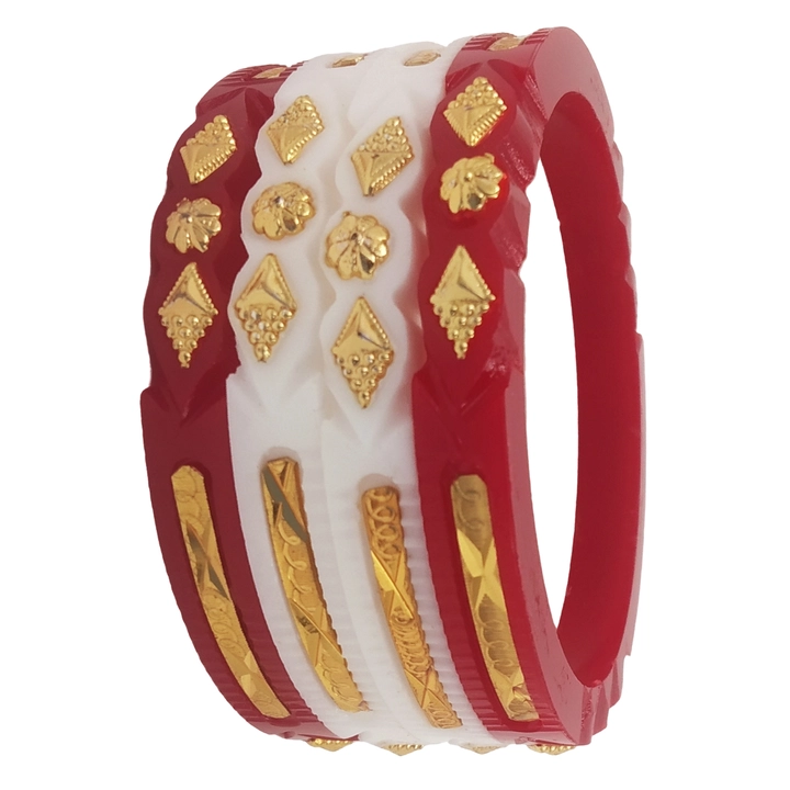 Gold plated shakha pola combo 108 uploaded by ANMOL BANGLES on 2/20/2023