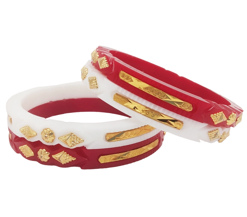 Gold plated shakha pola combo 108 uploaded by ANMOL BANGLES on 2/20/2023