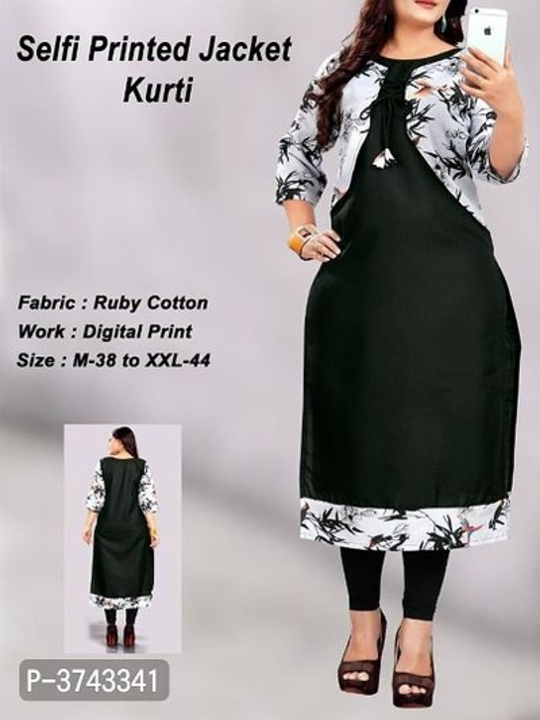 Ruby Cotton Digital Printed Kurta With Jacket uploaded by Shreeji New Fashion on 2/20/2023