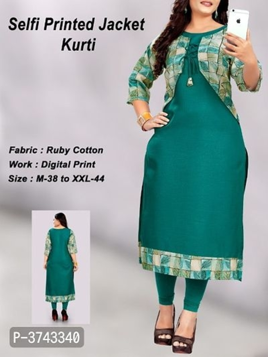 Ruby Cotton Digital Printed Kurta With Jacket uploaded by Shreeji New Fashion on 5/28/2024