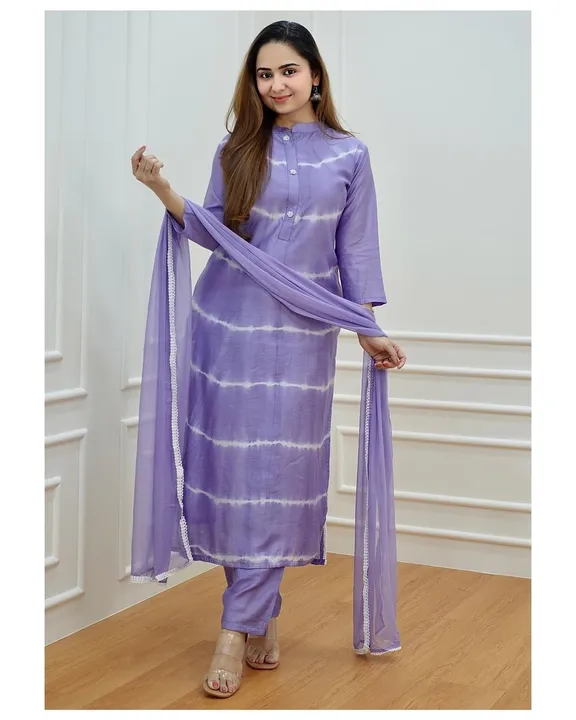 Beautiful Rayon Kurti With Pant And Duppata Set uploaded by Maa Collection on 2/21/2023