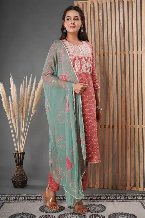 *NEW LAUNCH*

*A beautiful Outfit - Rayon embroidered  Kurta with embroidery work  Paired with pant  uploaded by business on 2/21/2023