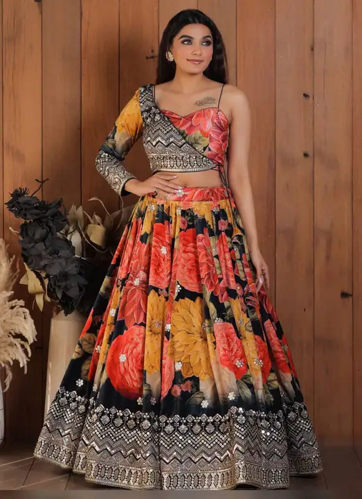 Multi Colour Colored Attractive Party Wear Lehenga Choli With Embroidery Work  uploaded by Ashokawholesellarfashionstore on 2/21/2023