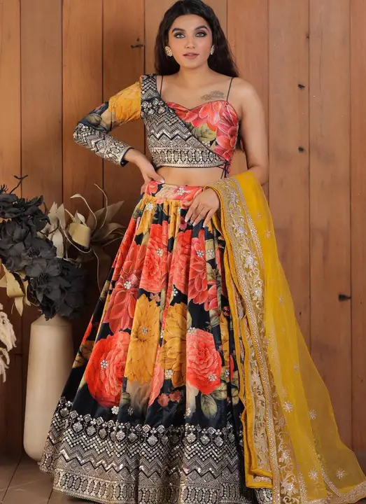 Multi Colour Colored Attractive Party Wear Lehenga Choli With Embroidery Work  uploaded by Ashokawholesellarfashionstore on 2/21/2023
