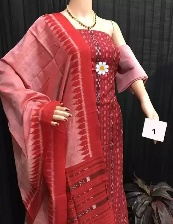 Ikat Cotton Unstitched Salwar Suit with Dupatta. uploaded by Patra Handlooms on 5/29/2024