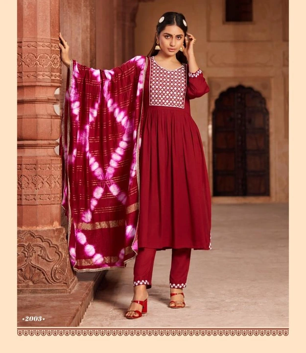 New Nayra Kurti with Pant and Duppatta  uploaded by Vihu fashion on 2/21/2023