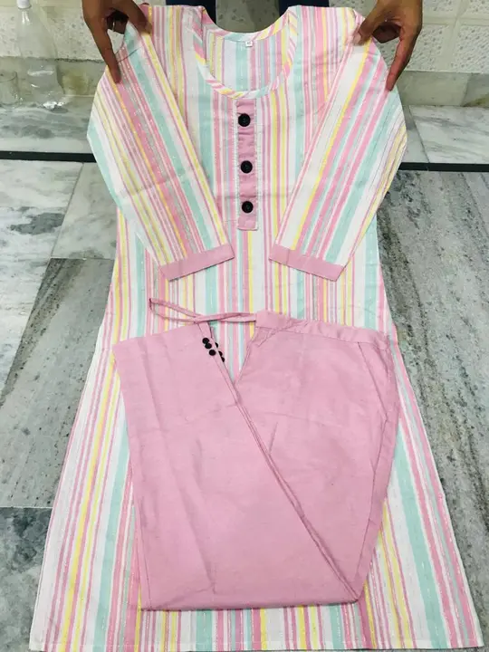 Cotton kurti with pant  uploaded by business on 2/21/2023