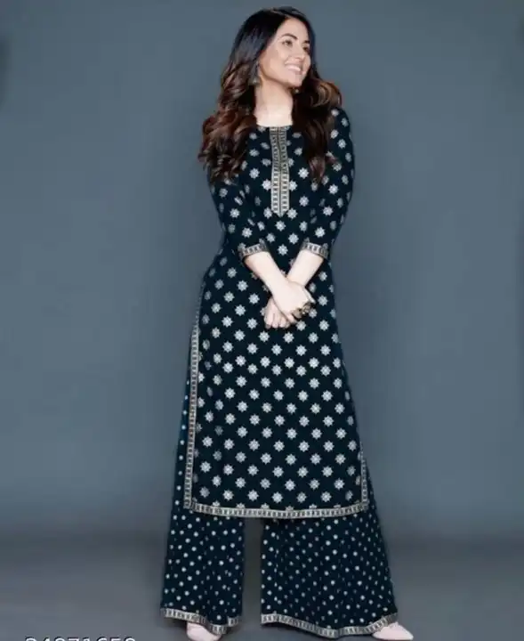 Women foil printed kurta and Palazzo set uploaded by ALEEXA OUTLET on 2/21/2023