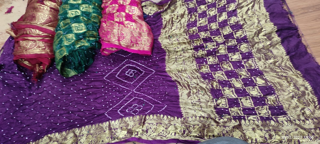 Jeqard silk hathi popat sarees  uploaded by business on 2/21/2023
