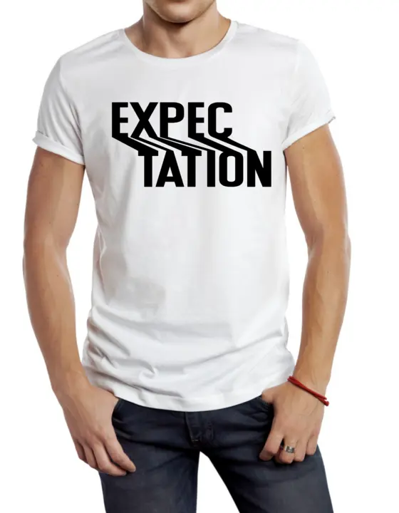 Stylish Printed "Expectation" White T Shirt uploaded by Inands Enterprises on 2/21/2023