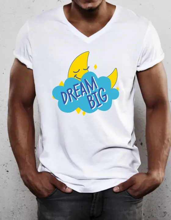 "Dream Big" Stylish Printed White T Shirt uploaded by business on 2/21/2023