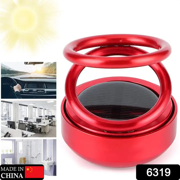 6319 SOLAR POWER CAR AROMA DIFFUSER 360°DOUBLE RING ROTATING DESIGN, CAR FRAGRANCE DIFFUSER, CAR PER uploaded by DeoDap on 2/21/2023