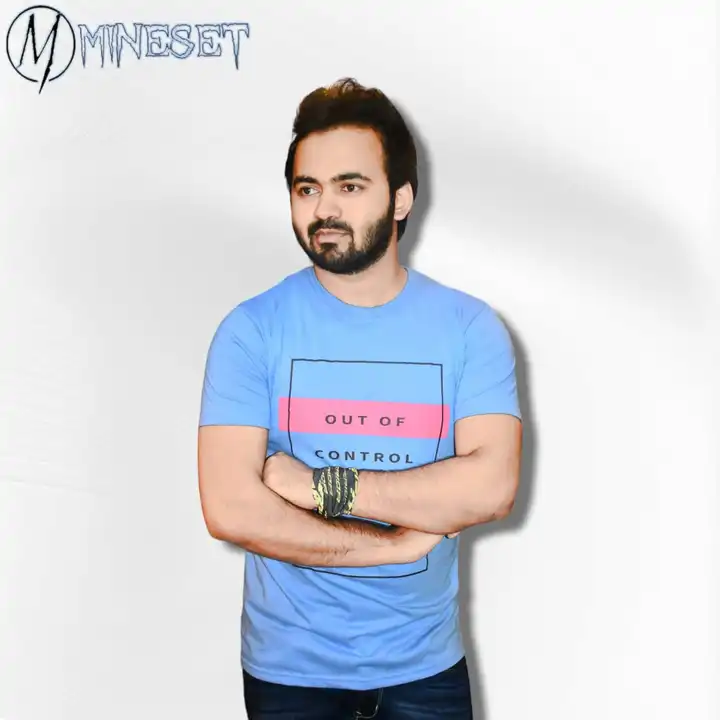 Sky blue out of control printed t-shirt uploaded by MineSet fashion on 2/21/2023