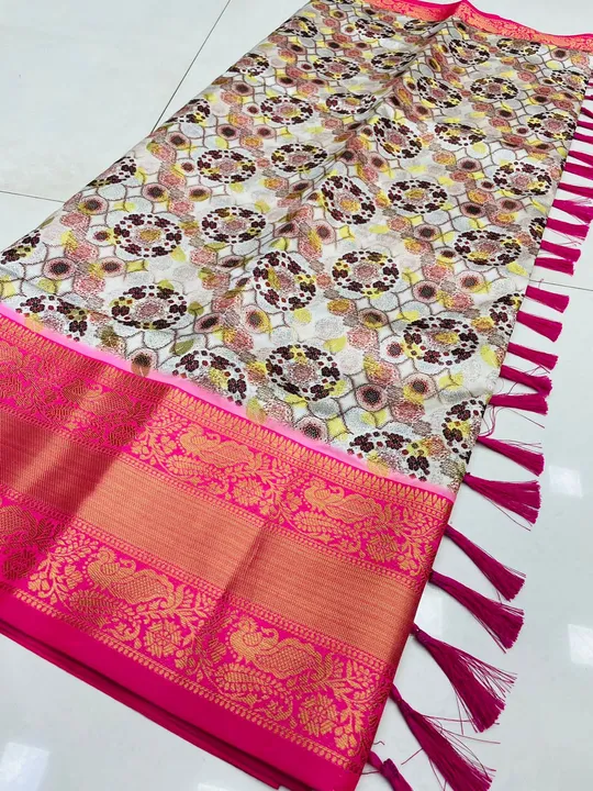 Post image princess choice...

❣️ *Wow!! Single Color matching Soft silk Kalamkari pattu* sarees with All-over kalamkari design along with beautiful FLOWERS🦚 Design..😍

❣️ All-over weaving butties... With Contrast Rich kanchi border...

❣️Contrast Rich Pallu with nice tessels...

❣️Contrast  printed blouse  same shown as in pic👆...


😍 *Multiples are ready to ship...*🥳🥳🥳