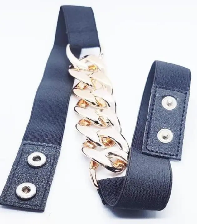 Gold colour with linked chain streachable belt for women and girls  up to 40 inch  uploaded by B K Enterprise on 2/21/2023