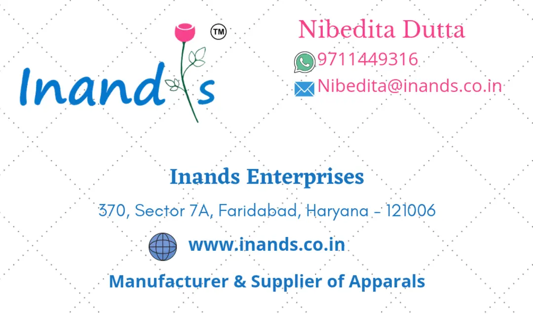 Visiting card store images of Inands Enterprises