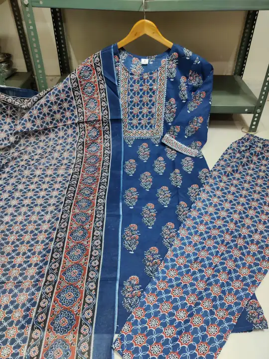 Cotton Premium Quality Kurti with Pant and Dupatta Set  uploaded by Shree Dayal and Company on 2/21/2023