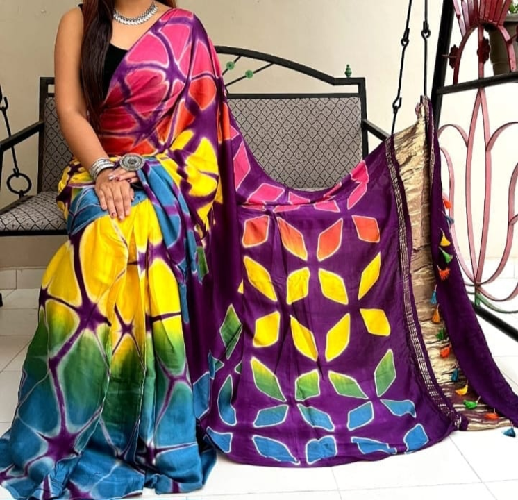 Clamp dye sarees  uploaded by ajrakh saree on 2/21/2023