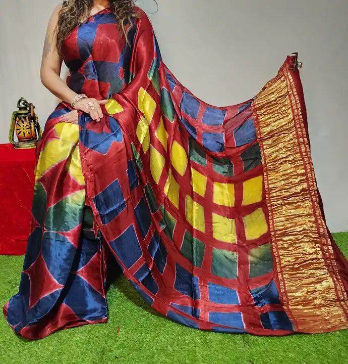 Clamp dye sarees  uploaded by ajrakh saree on 2/21/2023