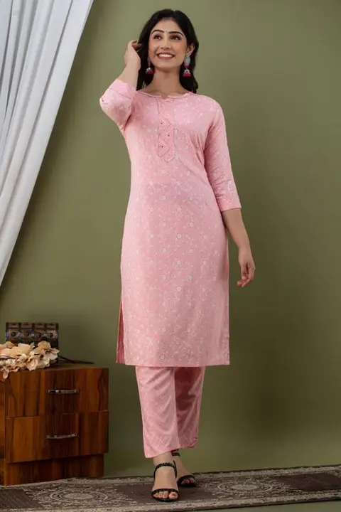 Premium Quality Rayon Kurti with Pant Set uploaded by Shree Dayal and Company on 2/21/2023