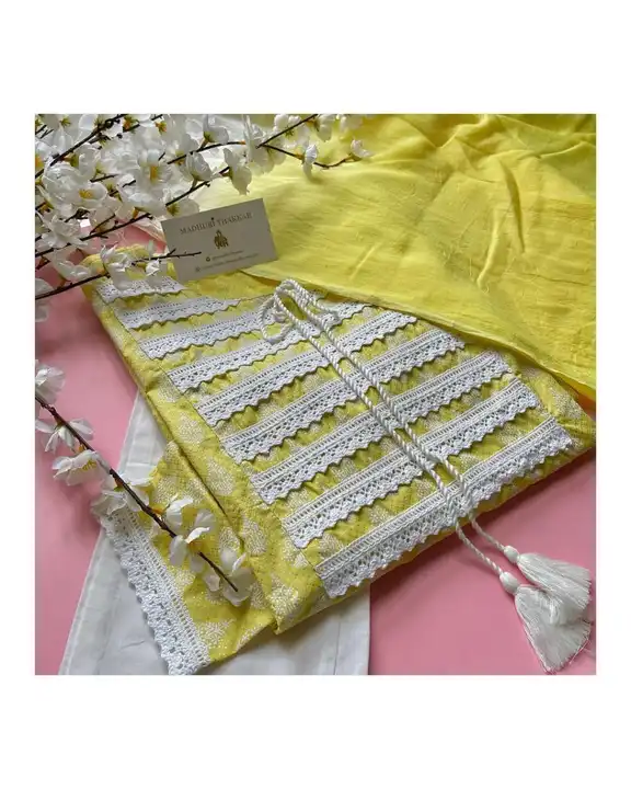 Rayon Fabric Kurti with Pant and Dupatta Set  uploaded by Shree Dayal and Company on 2/21/2023