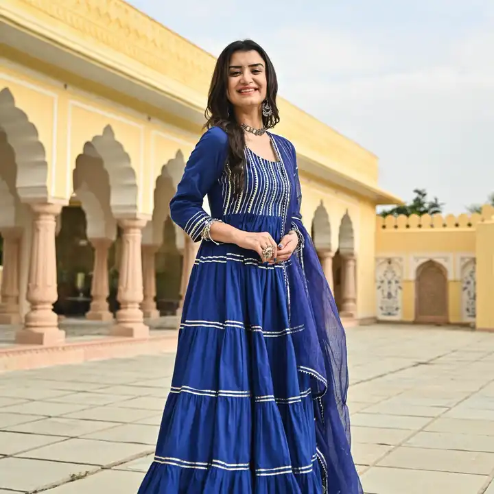 Beautiful Gown With Heavy Gotta Lace Work Anarkali Kurti With Pant And Heavy work Dupatta Set  uploaded by Shree Dayal and Company on 2/21/2023