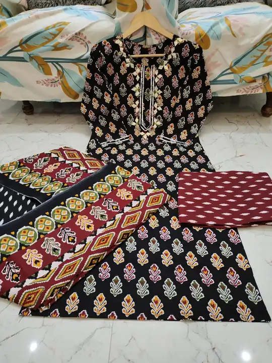 Export Quality Kurti with Pant and Dupatta Set  uploaded by Shree Dayal and Company on 2/21/2023
