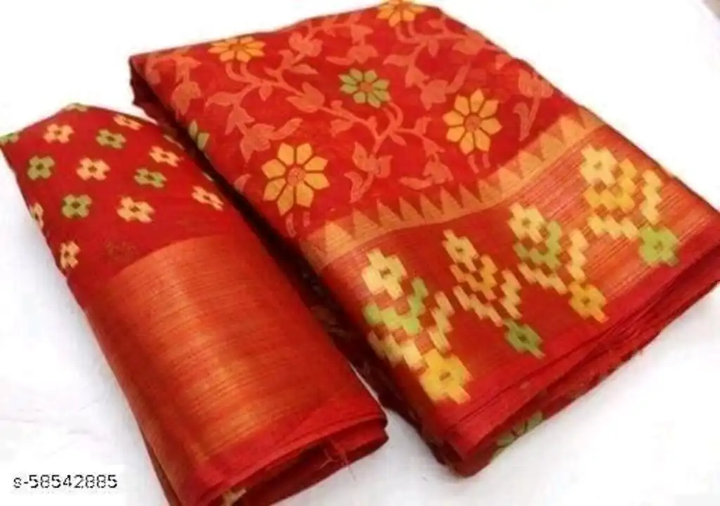 *WOMEN SAREE COLLECTION* 

 *FABRIC CHANDERI COTTAN* 

 *WITH BLOUS* 

 *PIC 155* 

 *RATE 160/RS FI uploaded by Krisha enterprises on 2/21/2023