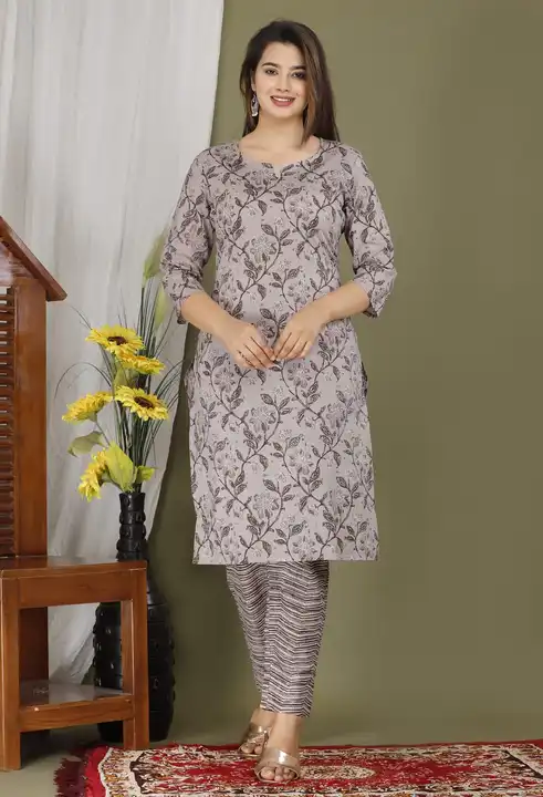 Trendy Premium Quality Cotton Kurti with Pant  uploaded by Shree Dayal and Company on 2/21/2023