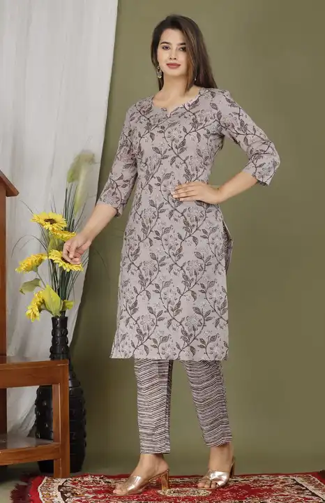 Trendy Premium Quality Cotton Kurti with Pant  uploaded by Shree Dayal and Company on 2/21/2023