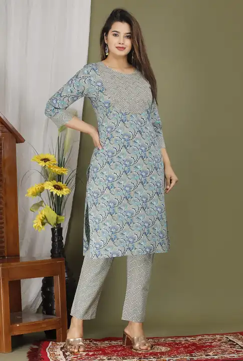 Trendy Premium Quality Hand Work Kurti with Pant Set uploaded by Shree Dayal and Company on 2/21/2023