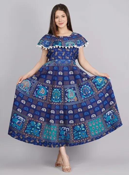 Product image of Trendy Premium Quality Naptol pumpum attached Anarkali Frock, price: Rs. 449, ID: trendy-premium-quality-naptol-pumpum-attached-anarkali-frock-245fe175