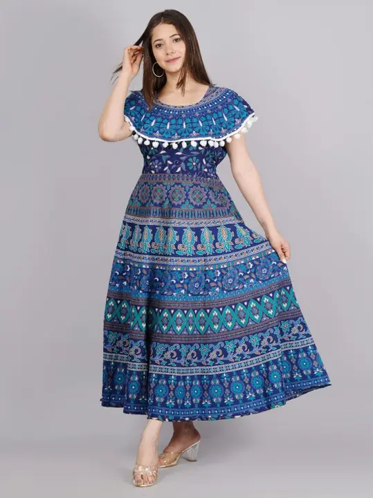Product image of Trendy Premium Quality Naptol pumpum attached Anarkali Frock, price: Rs. 449, ID: trendy-premium-quality-naptol-pumpum-attached-anarkali-frock-3ff265eb