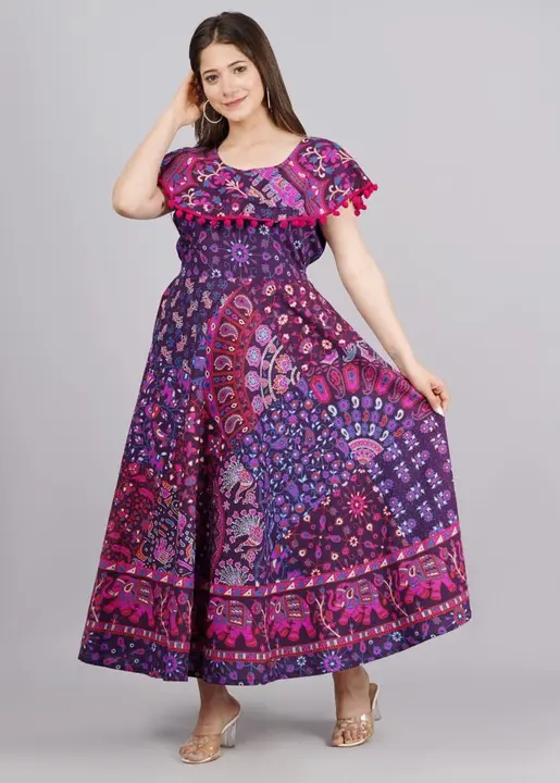 Product image of Trendy Premium Quality Naptol pumpum attached Anarkali Frock, price: Rs. 449, ID: trendy-premium-quality-naptol-pumpum-attached-anarkali-frock-5850c067