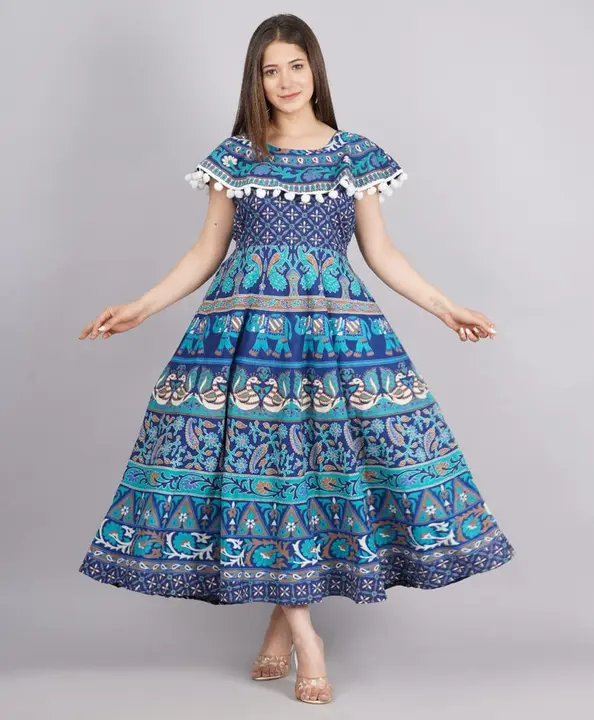 Product image of Trendy Premium Quality Naptol pumpum attached Anarkali Frock, price: Rs. 449, ID: trendy-premium-quality-naptol-pumpum-attached-anarkali-frock-e7f14481