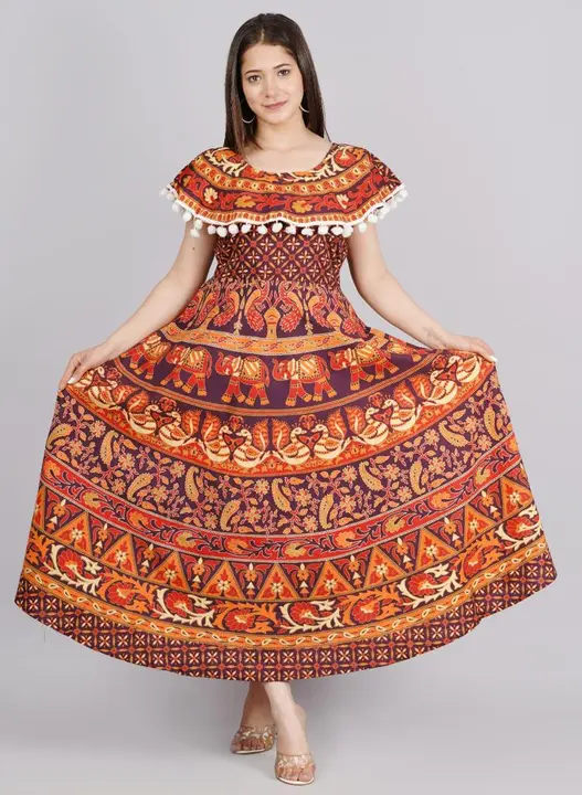 Product image of Trendy Premium Quality Naptol pumpum attached Anarkali Frock, price: Rs. 449, ID: trendy-premium-quality-naptol-pumpum-attached-anarkali-frock-aed2e7ef