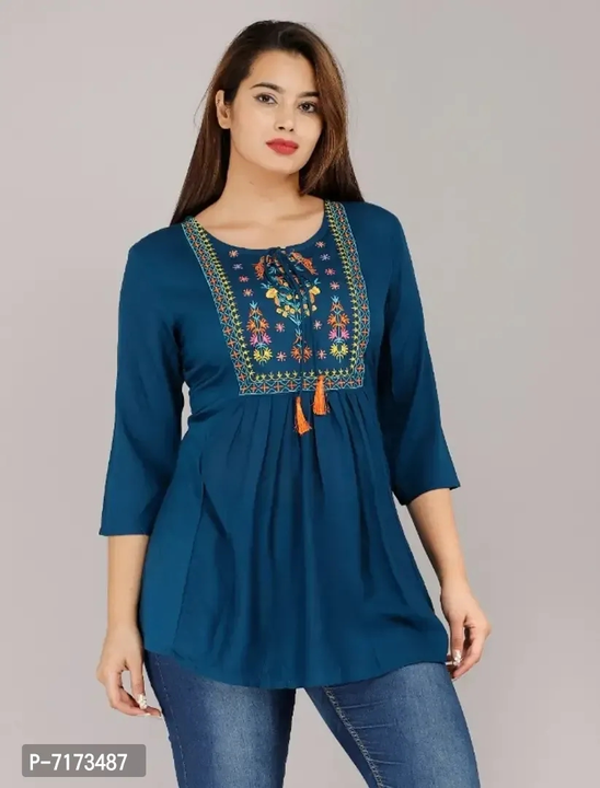 Alluring Maroon Rayon Embroidered Short Kurta For Women  uploaded by Fashion Outlet on 2/21/2023