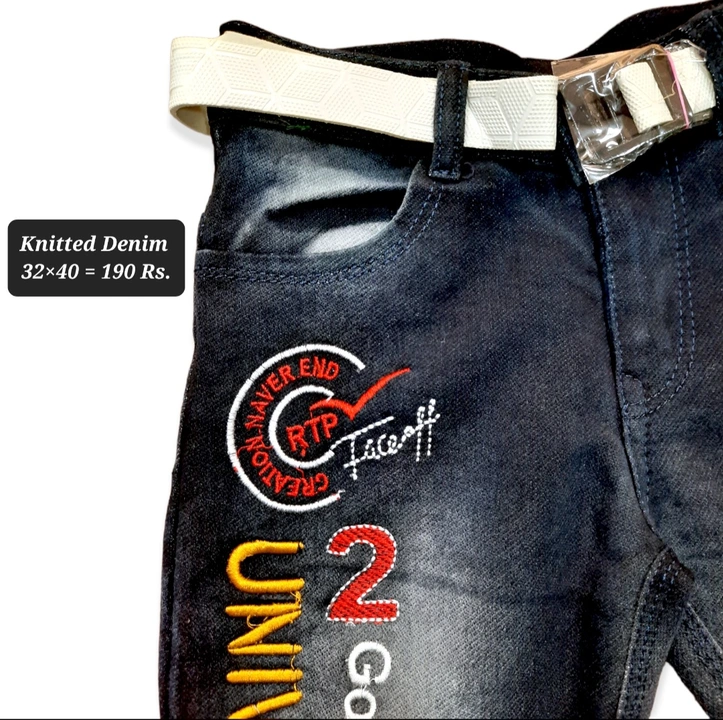 32×40 Knitted Jeans uploaded by RISHABH TRADERS on 2/21/2023