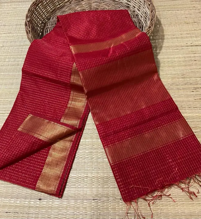 Maheshwari silk cotton cheqs saree uploaded by Miran Handloom saree on 2/22/2023