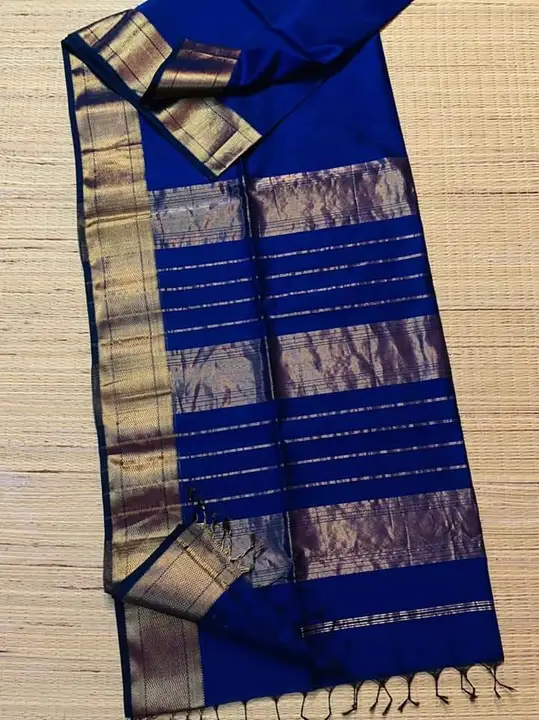 Blue cotton silk saree uploaded by business on 2/22/2023