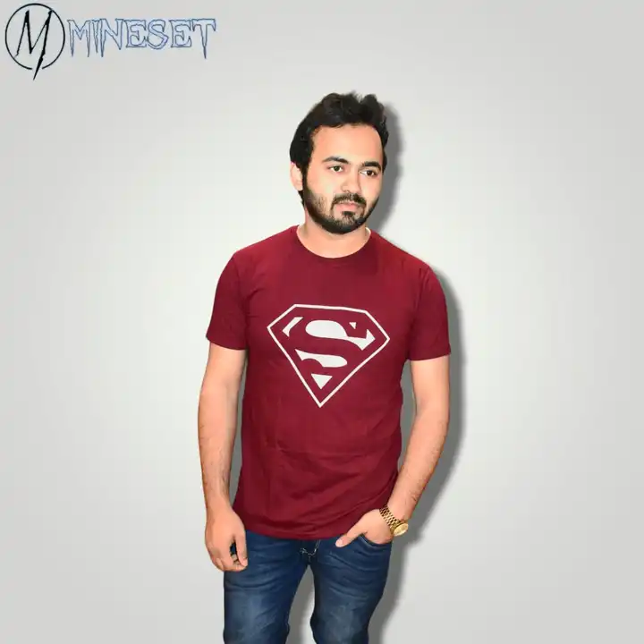 Maroon Superman printed t-shirt  uploaded by MineSet fashion on 2/22/2023