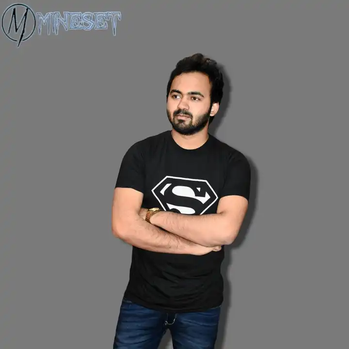 Black superman printed t-shirt uploaded by MineSet fashion on 2/22/2023