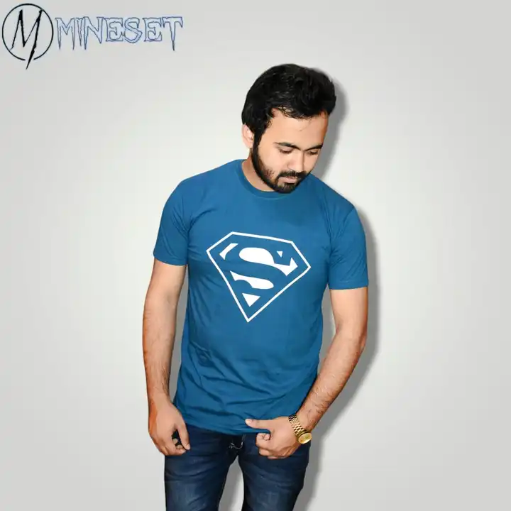 Airforce blue superman printed t-shirt uploaded by MineSet fashion on 2/22/2023